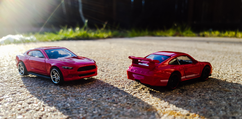 2015 Ford Mustang GT and Porsche 911 GT3 RS. Photo credit MustangFan